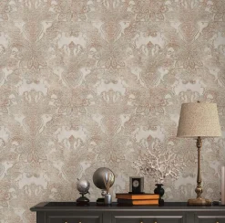 Vliestapete Ornamente Metallic Grau Kupfer 39119-1