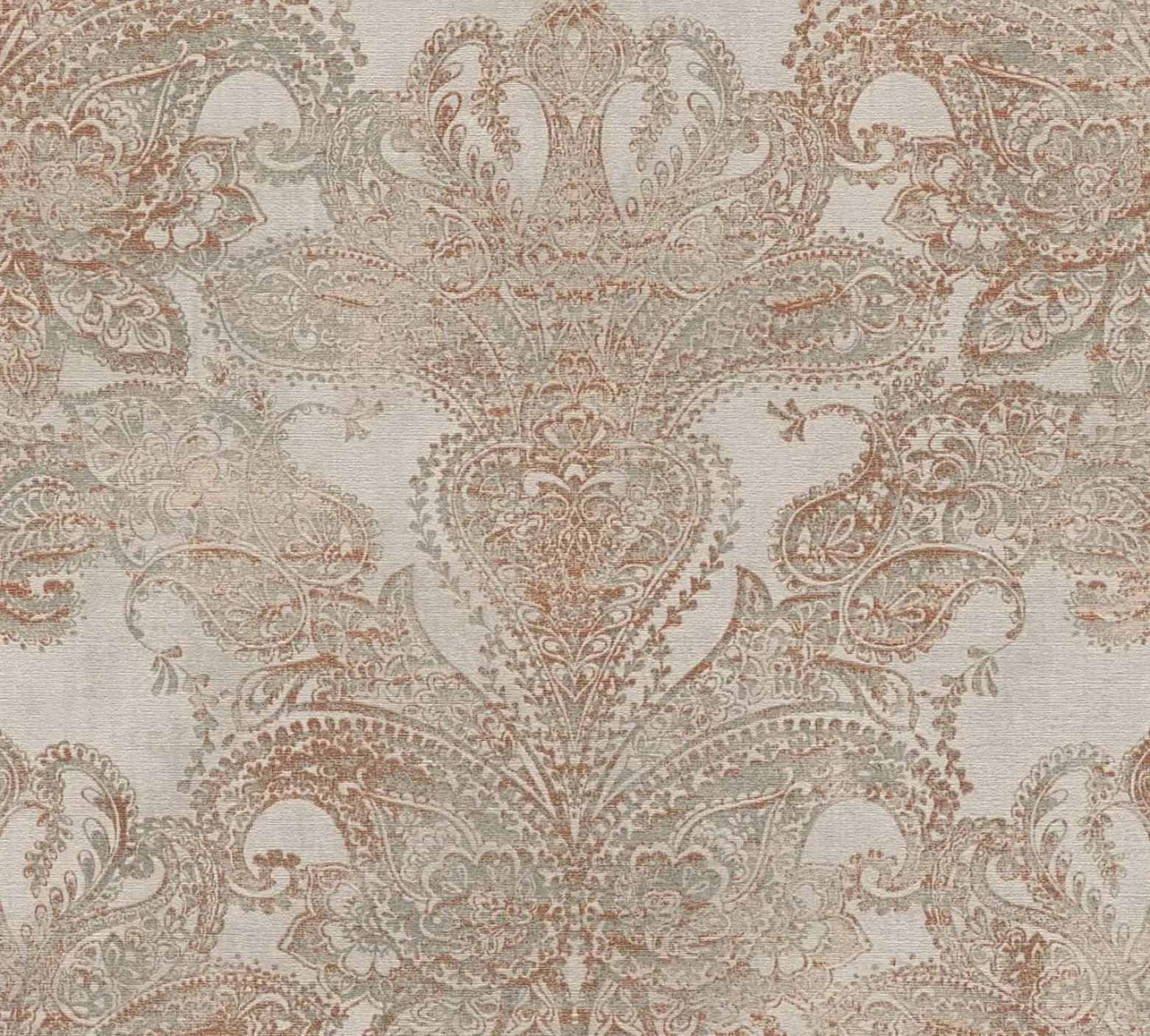 Vliestapete Ornamente Metallic Grau Kupfer 39119-1