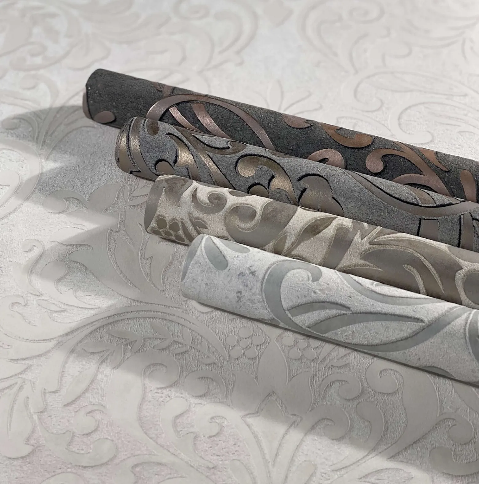 Vliestapete Ornamente Metallic grau silber 32602