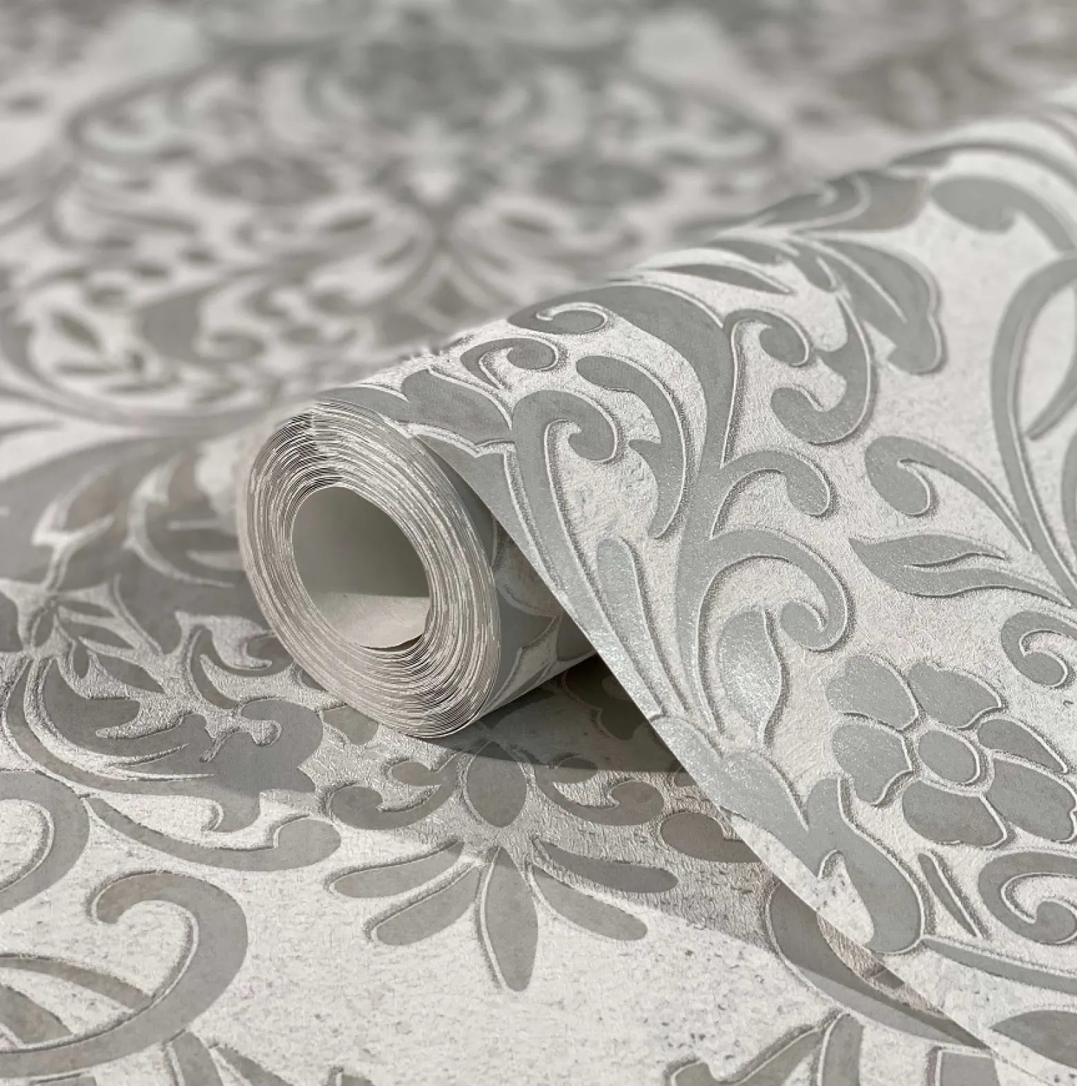 Vliestapete Ornamente Metallic grau silber 32602