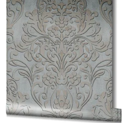 Vliestapete Ornamente Metallic grau gold 32605