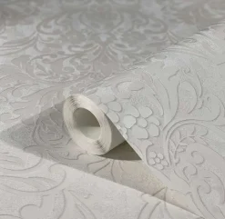 Vliestapete Ornamente Metallic weiß grau 32601