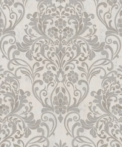 Vliestapete Ornamente Metallic grau kupfer 32603