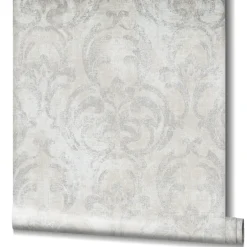 Vliestapete Ornamente Putz Optik Beige Grau Weiß 82388