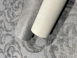 Vliestapete Ornamente Putz Optik Schwarz Grau 82391