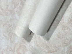 Vliestapete Ornamente Putz Optik Beige Rot Weiß 82387