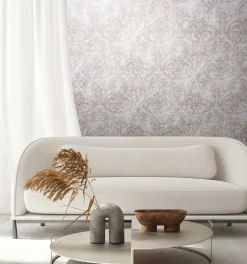 Vliestapete Ornamente Putz Optik Beige Rot Weiß 82387