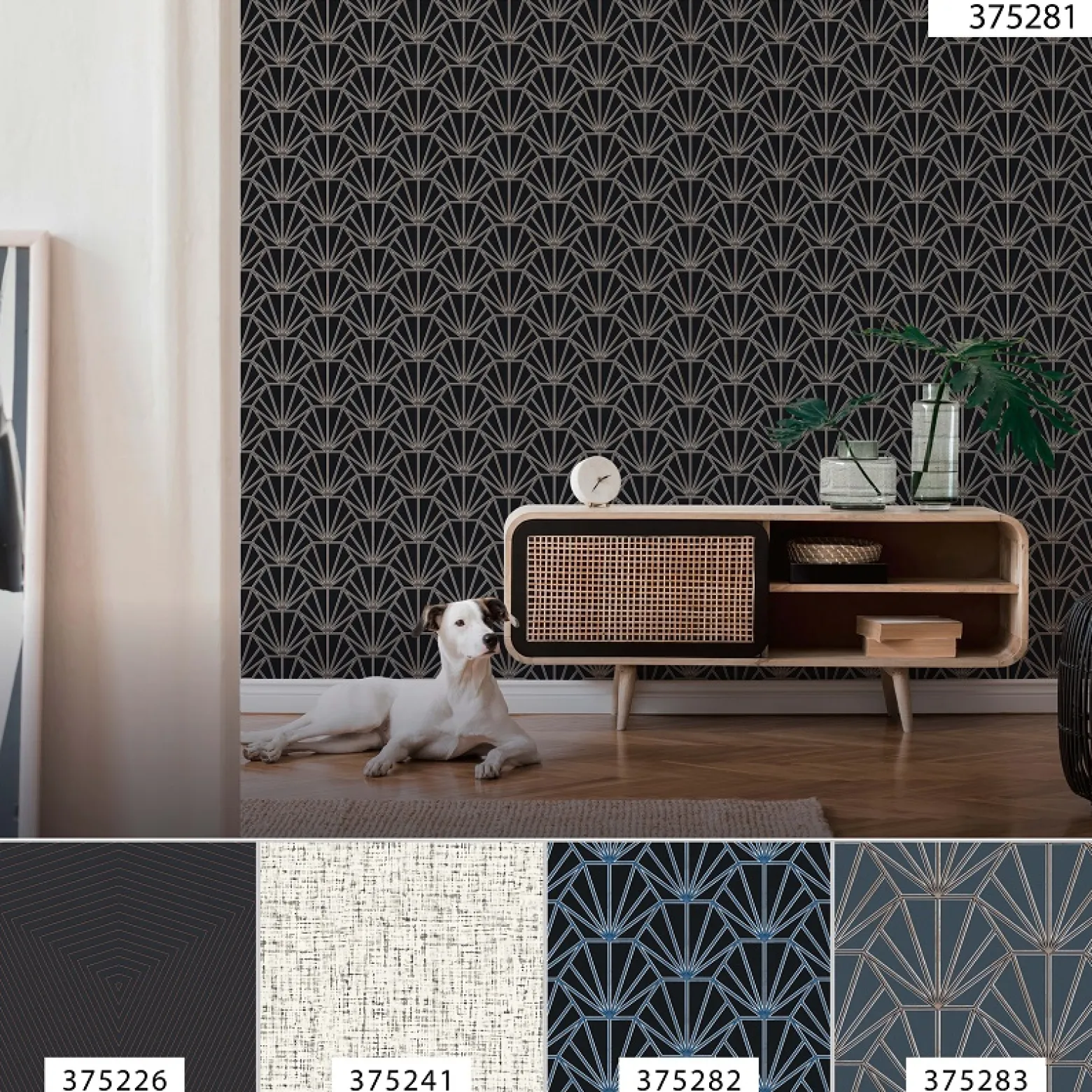 Vliestapete Ornamente schwarz weiß rosegold 37528-1