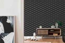 Vliestapete Ornamente schwarz weiß rosegold 37528-1