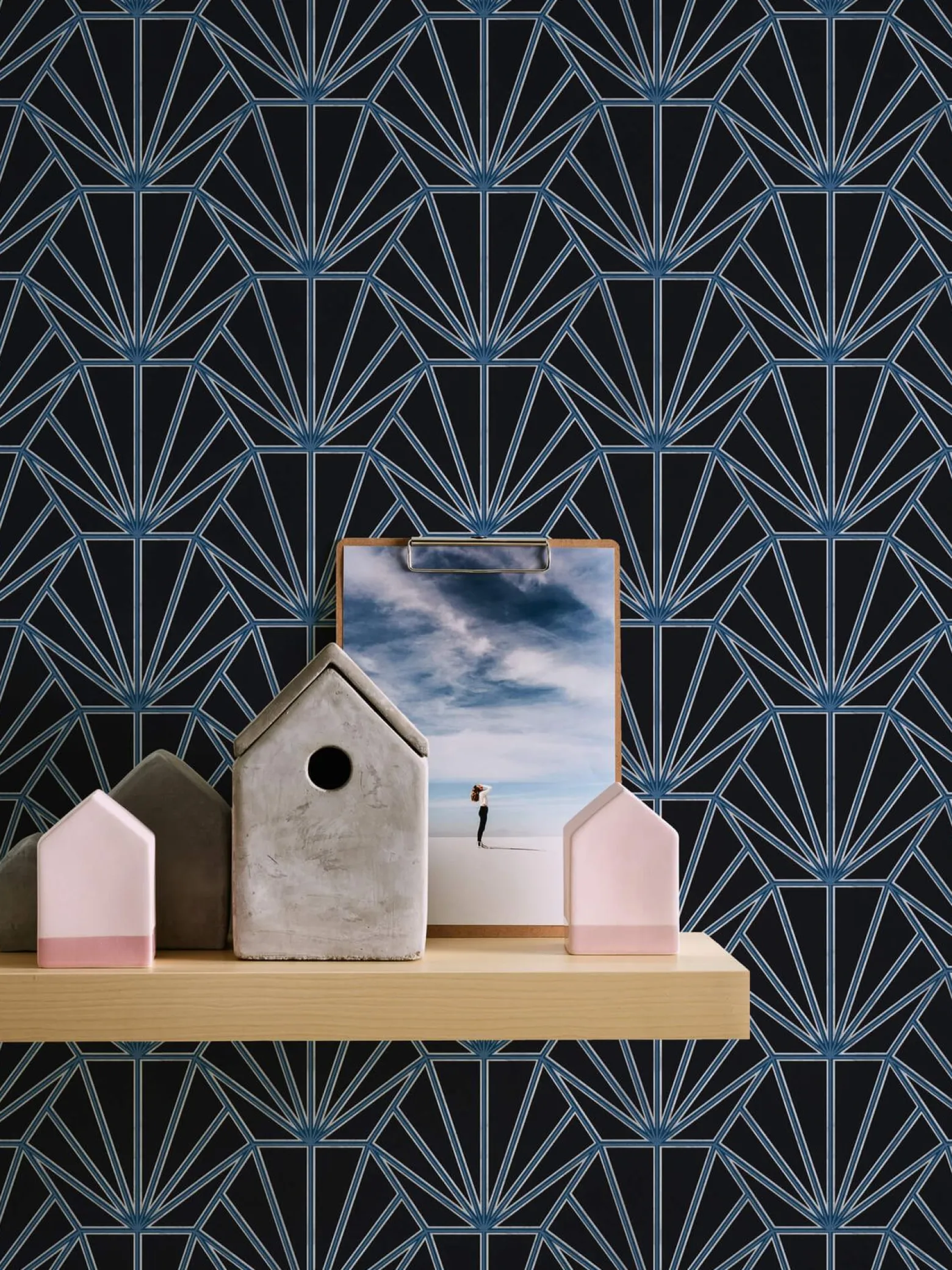 Vliestapete Ornamente schwarz blau weiß silber 37528-2