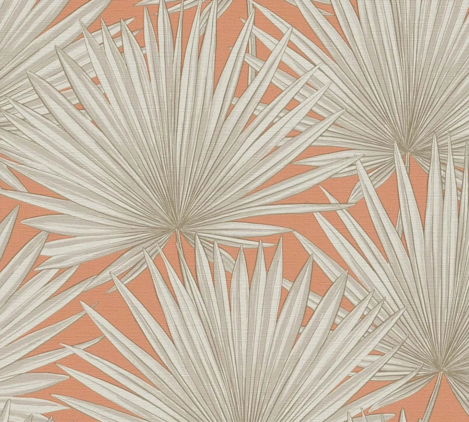 Vliestapete Palmen Blätter Orange Beige 39090-3