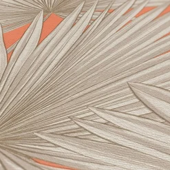 Vliestapete Palmen Blätter Orange Beige 39090-3
