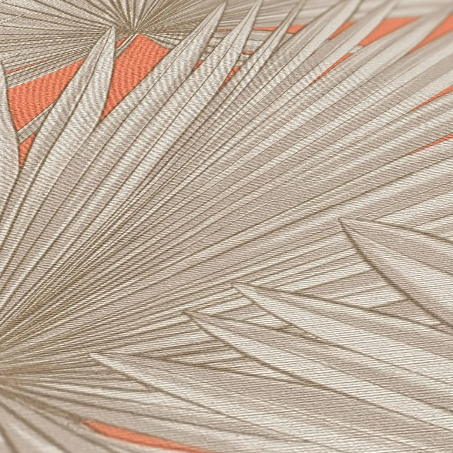 Vliestapete Palmen Blätter Orange Beige 39090-3
