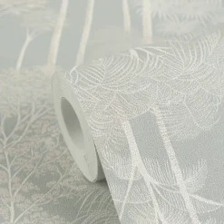 Vliestapete Palmen Dschungel Blau Creme Metallic 79162-2