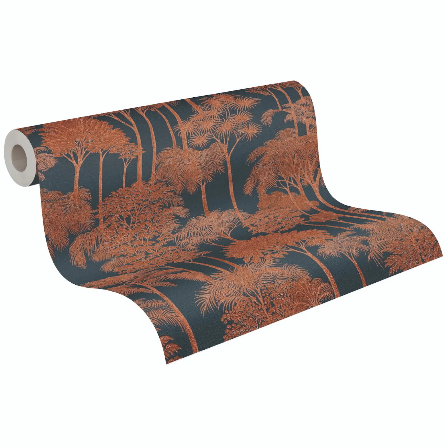 Vliestapete Palmen Dschungel Blau Bronze Metallic 79162-4