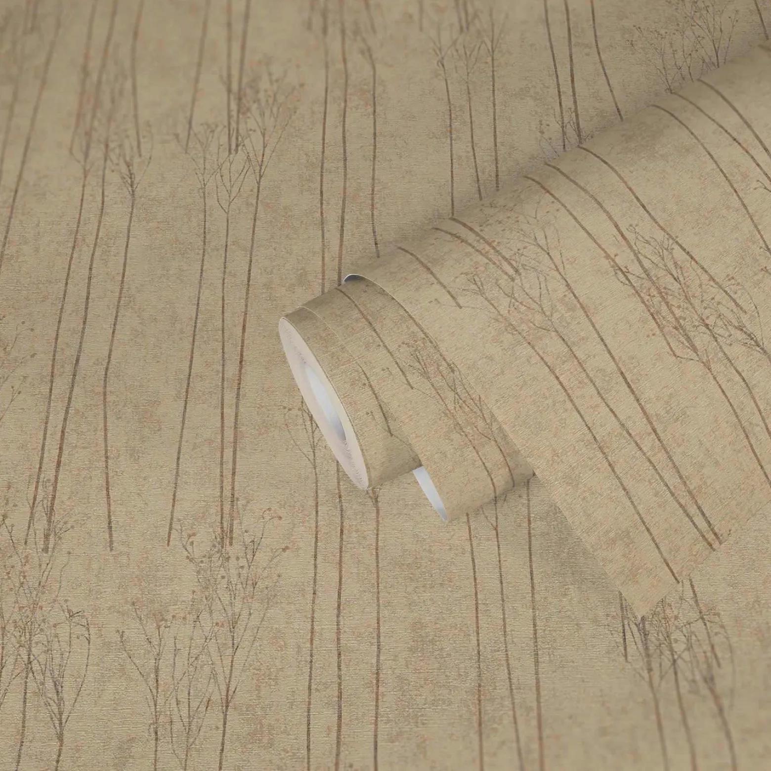 Vliestapete Pampasgras Beige Grau Glitzer 38614-1