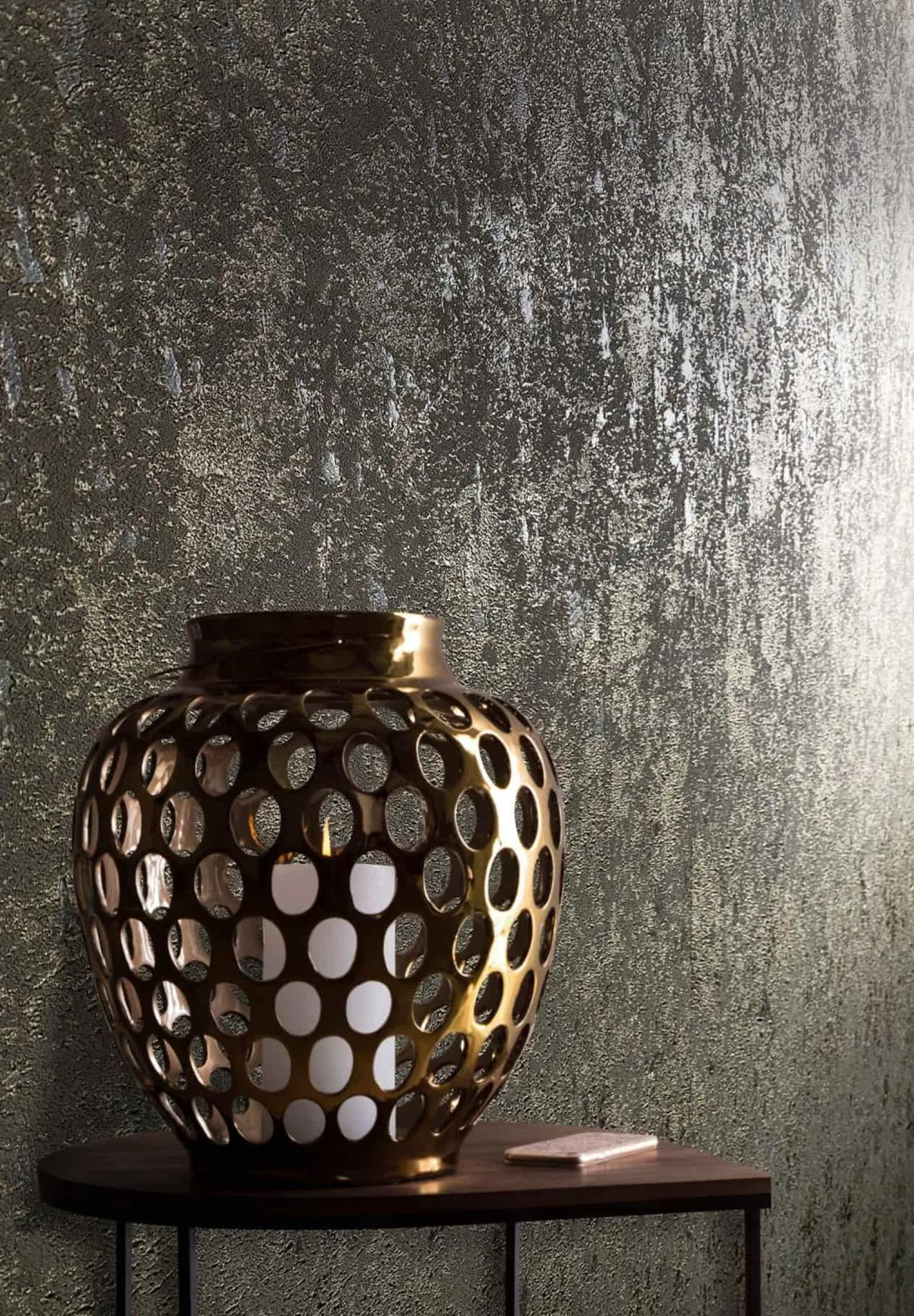 Vliestapete Patina braun gold metallic 31646