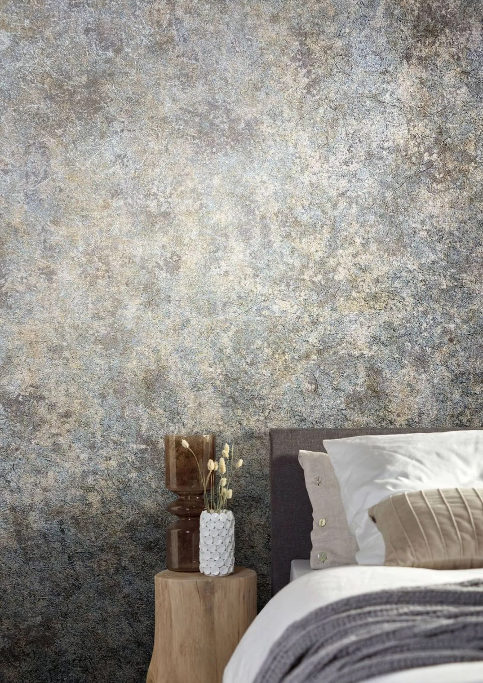 Vliestapete Patina Stein grau beige Metallic 85726