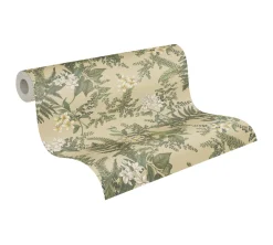 Vliestapete Pflanzen Floral Blumen Grün Weiß 39424-1