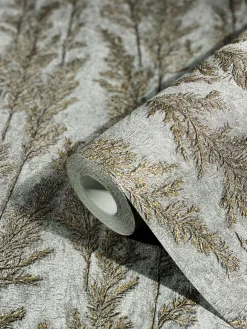 Vliestapete Pflanzen Gräser silber beige metallic 85733