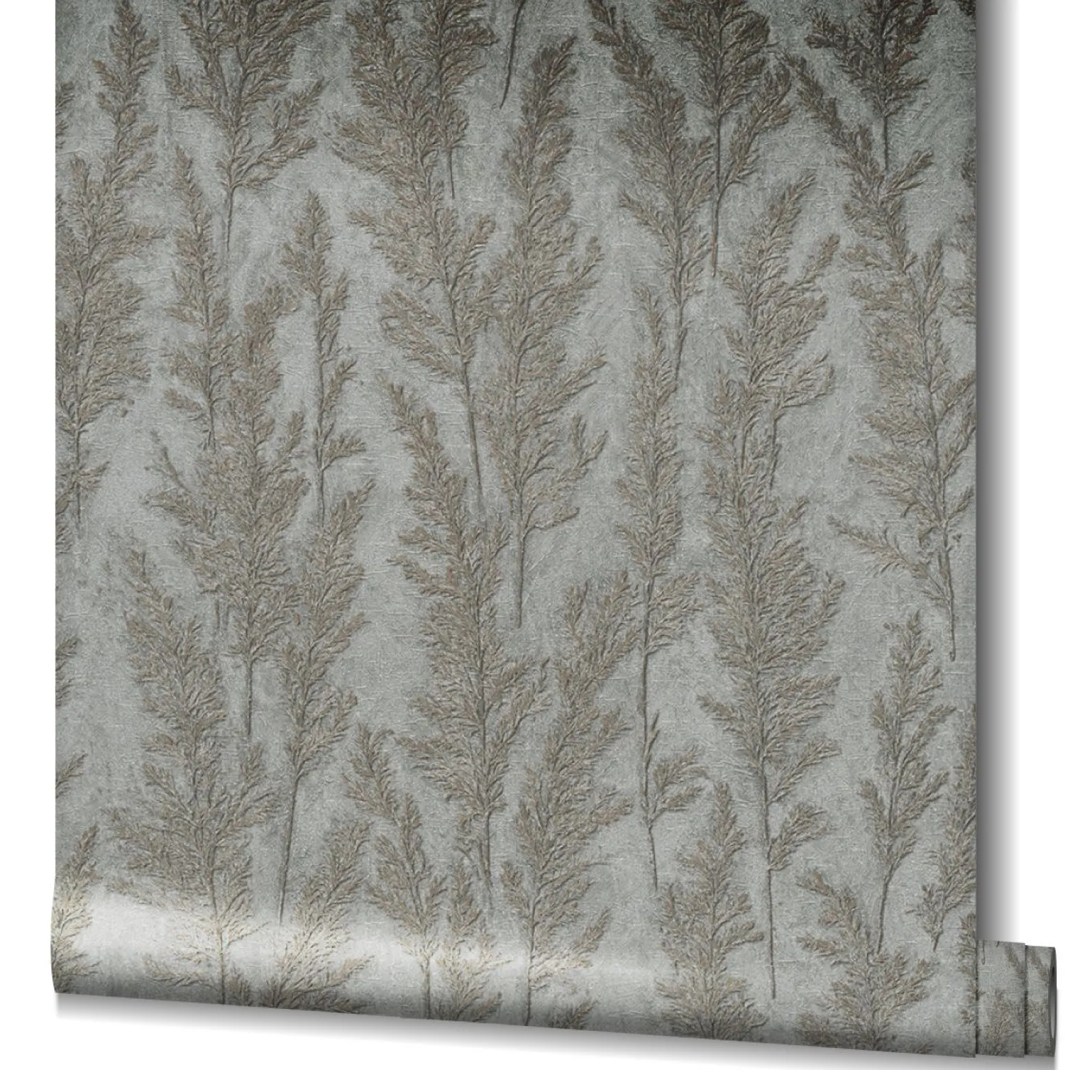 Vliestapete Pflanzen Gräser silber beige metallic 85733