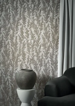 Vliestapete Pflanzen Gräser silber beige metallic 85733