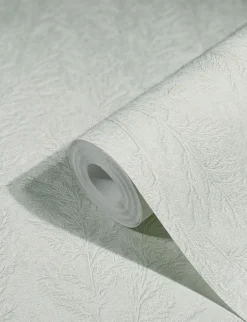 Vliestapete Pflanzen Gräser weiß-grau metallic 85735