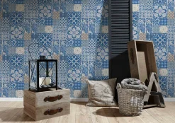 Vliestapete Portugiesische Fliesen blau beige 36923-1