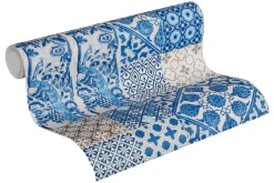 Vliestapete Portugiesische Fliesen blau beige 36923-1