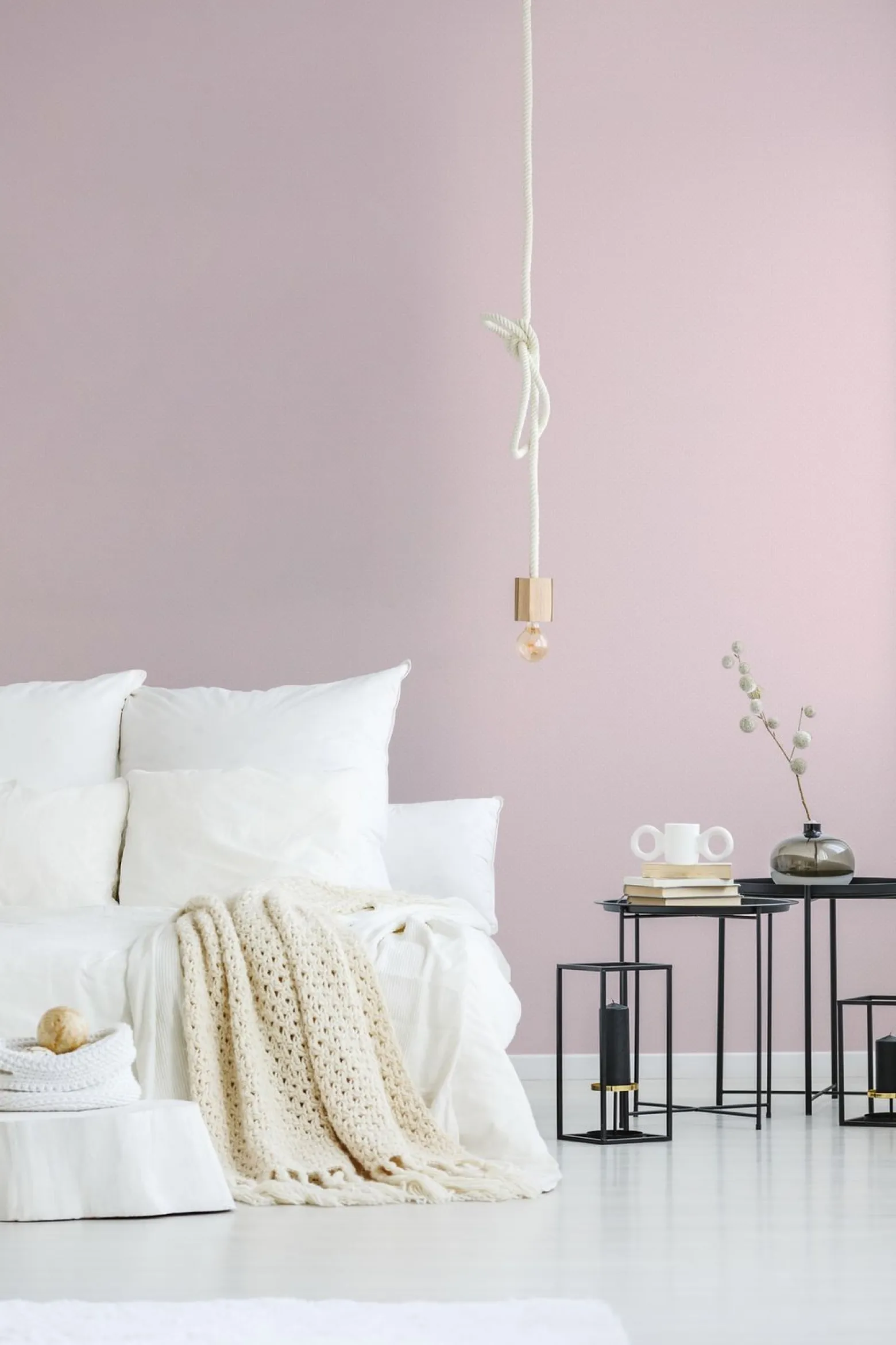 Vliestapete Punkte Textil Optik Rosa Weiß 39070-3