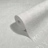 Vliestapete Putz Optik Schrift Creme Grau Metallic 82364