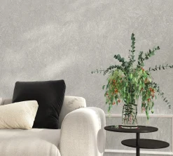 Vliestapete Putz-Optik Struktur Metallic grau weiß 32815