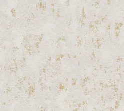 Vliestapete Putz Optik Weiß Grau Gold Metallic 39387-1