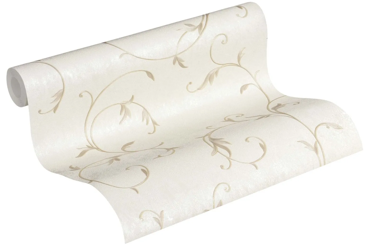 Vliestapete Ranken Barock beige gold Glitzer 30418-2