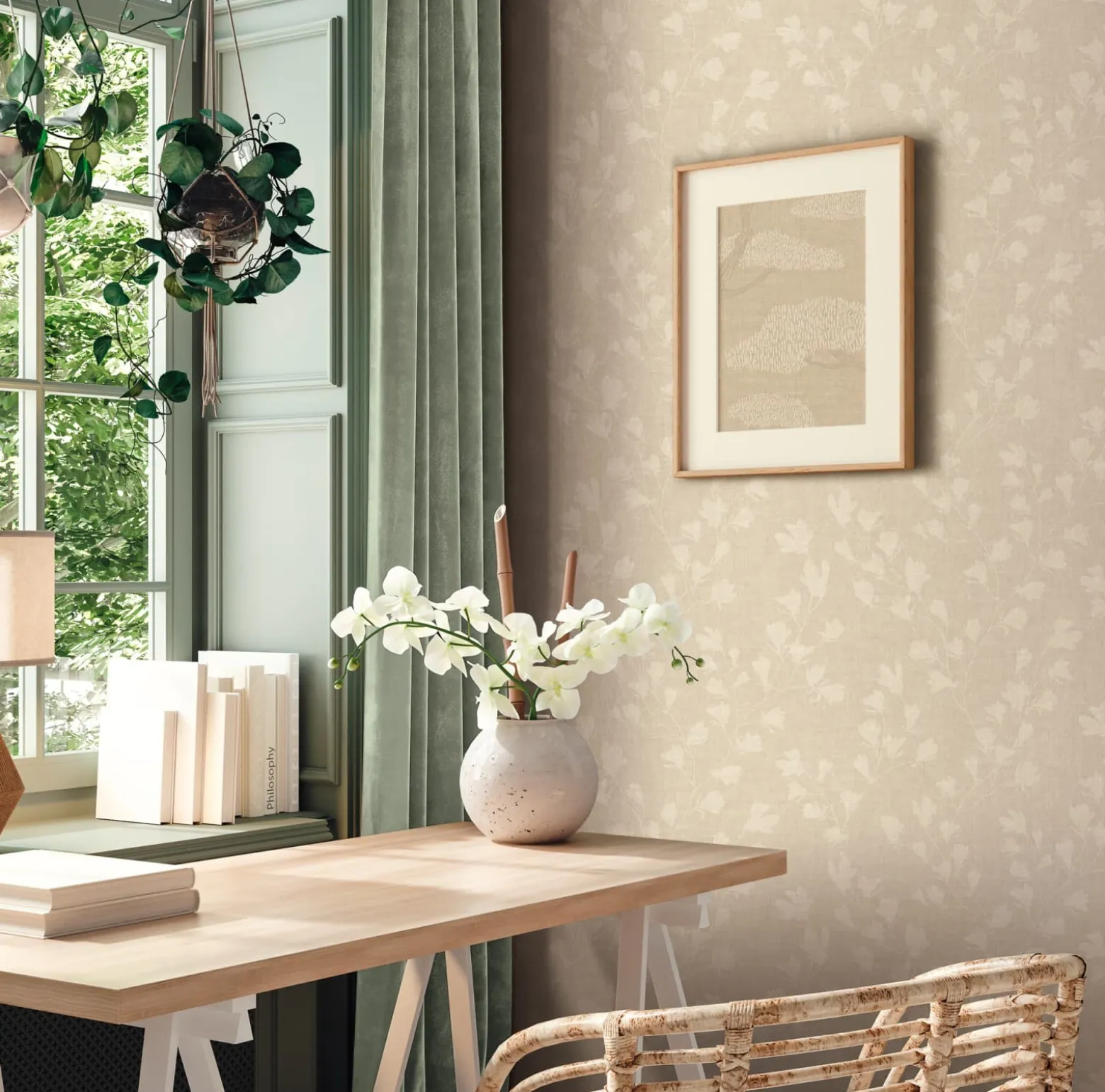 Vliestapete Ranken Floral Grau Weiß Nara 38747-4