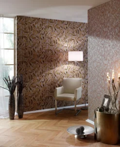 Vliestapete Ranken Vintage silber gold Glanz 95940-5