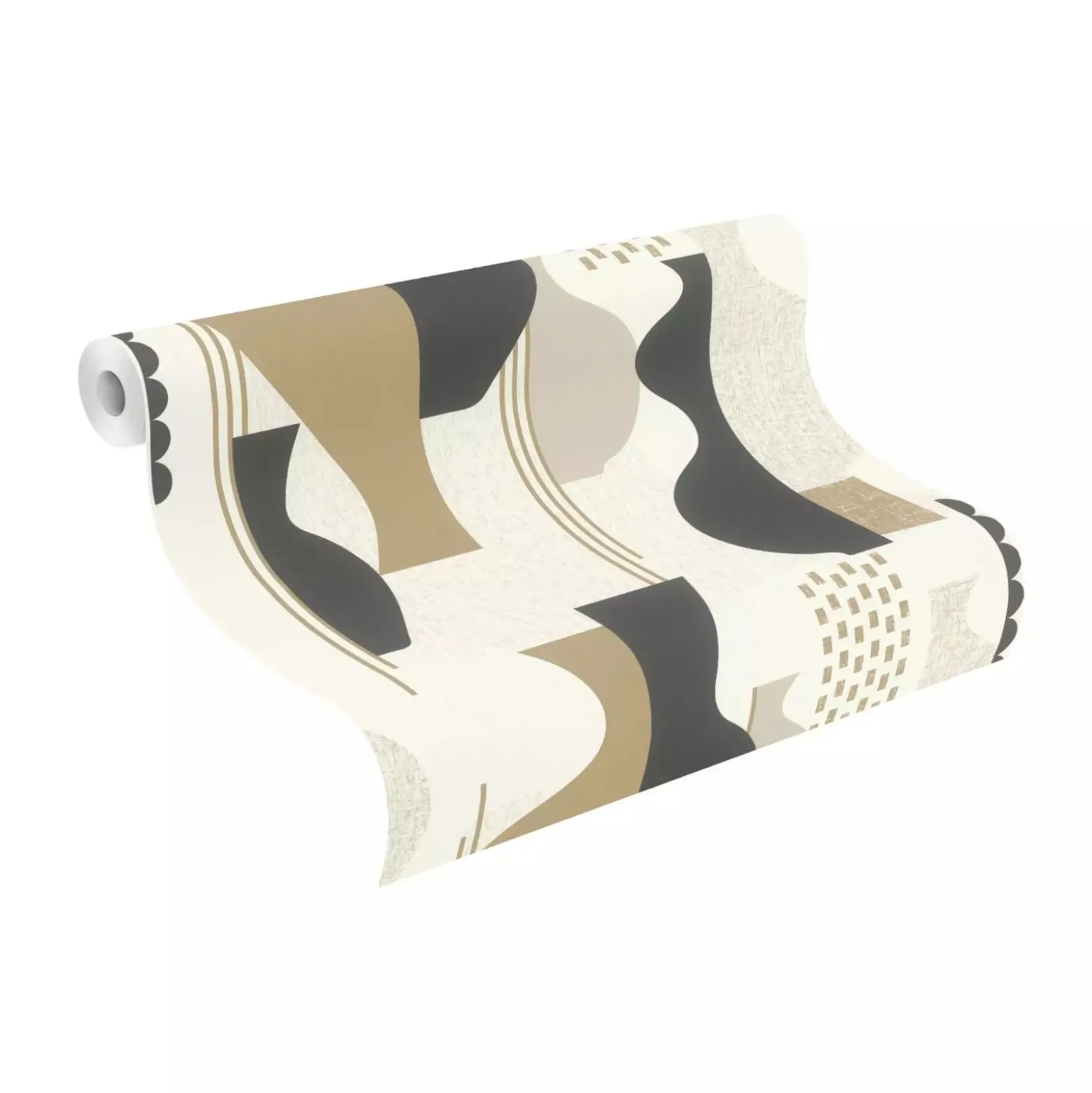 Vliestapete Rasch Abstrakt Formen Creme Grau Braun 866629