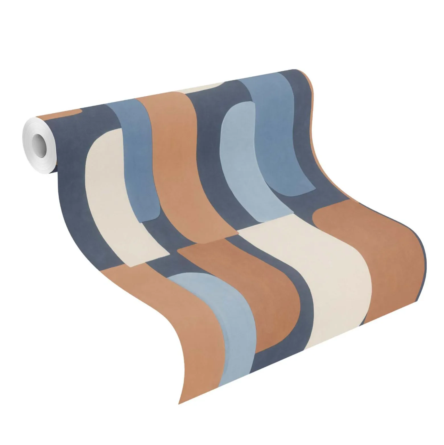 Vliestapete Rasch Abstrakt Grafik Blau Braun Creme 330519