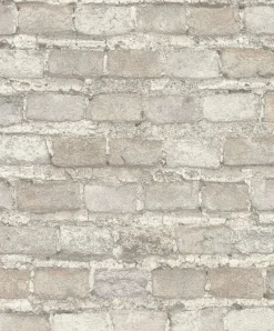 Vliestapete Rasch Backsteine grau beige weiß 428049