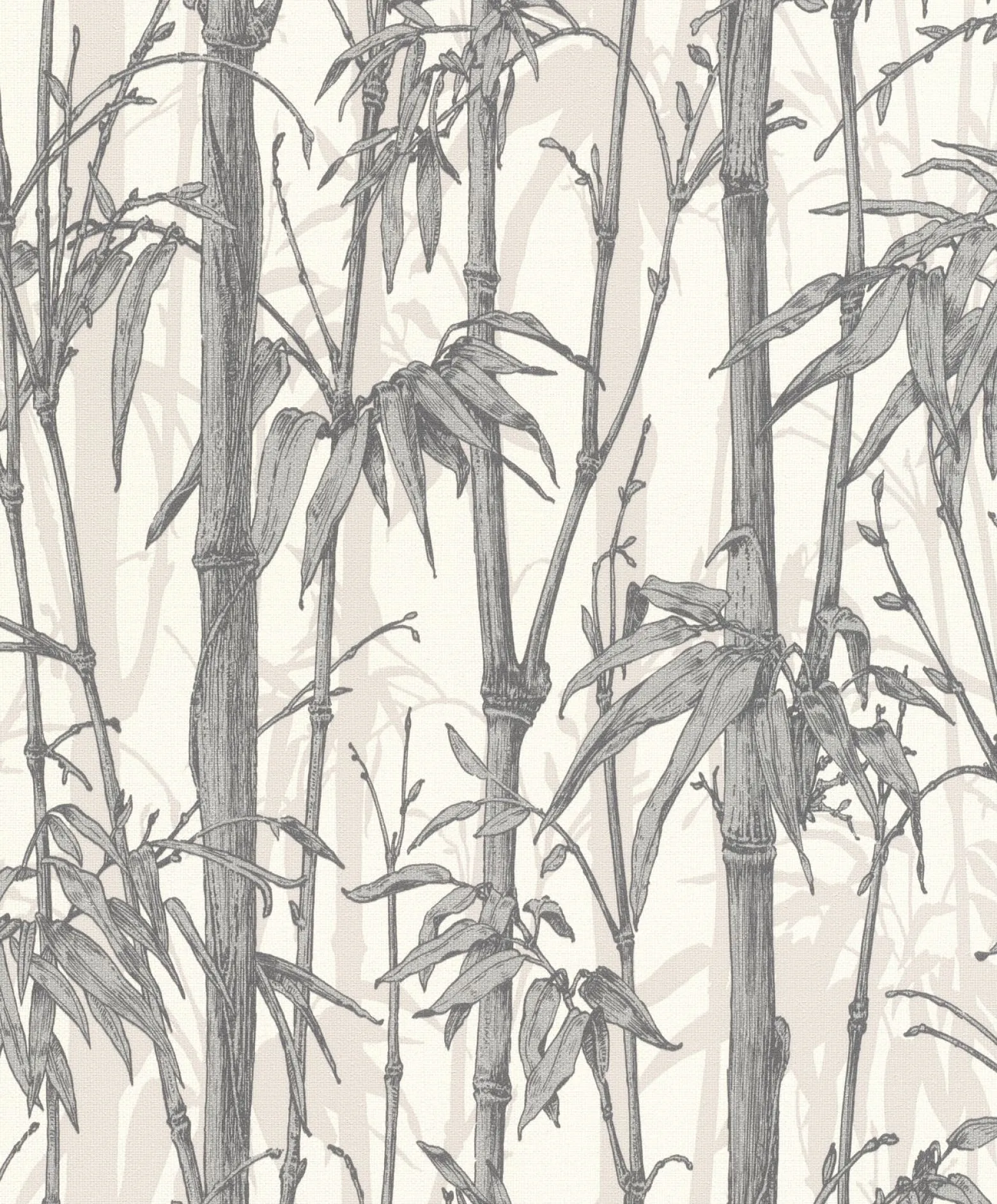 Vliestapete Rasch Bambus Floral grau silber 484830