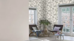 Vliestapete Rasch Bambus Floral grau silber 484830
