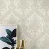 Vliestapete Rasch Barock creme-weiß Metallic 420517
