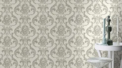 Vliestapete Rasch Barock Muster Weiß Silber 315622