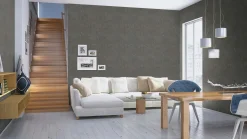 Vliestapete 538359 Rasch Beton Optik Schwarz Gold