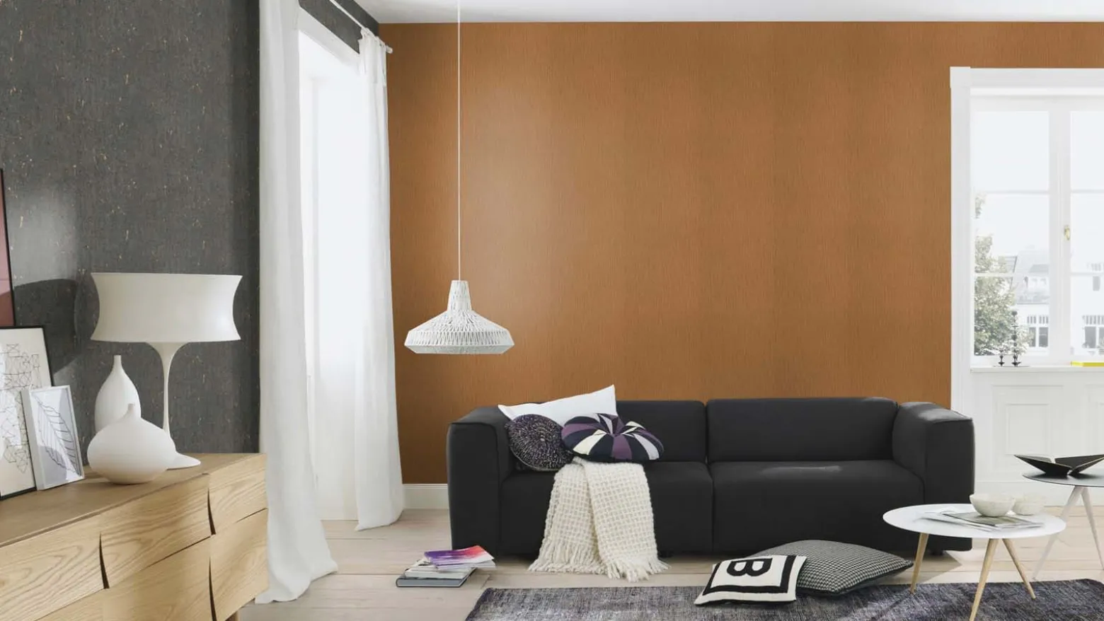 Vliestapete 538359 Rasch Beton Optik Schwarz Gold
