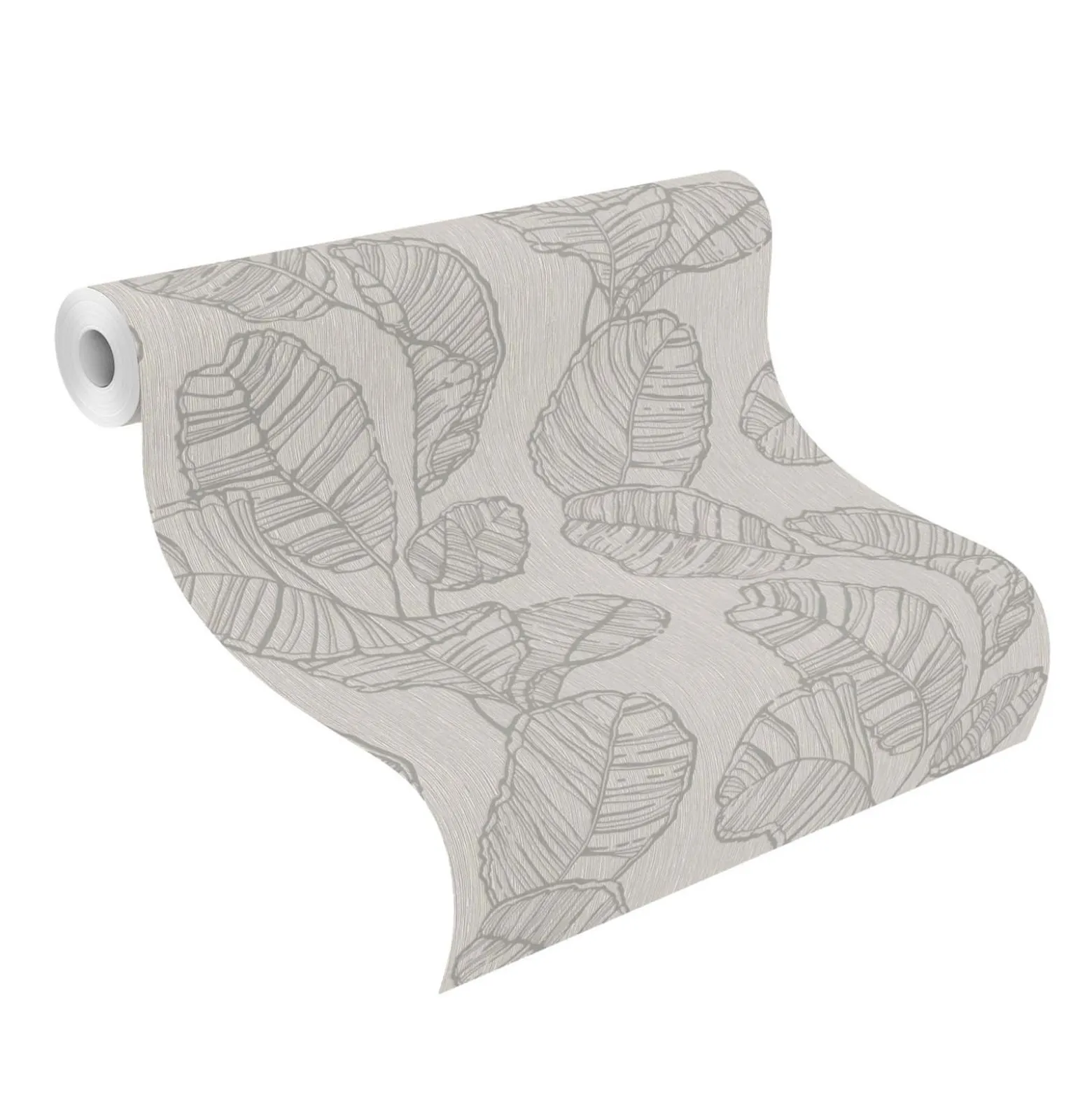 Vliestapete Rasch Blatt Muster Grau Silber 822625