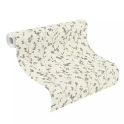 Vliestapete Rasch Blätter Aquarell Creme Grün Blau 486148