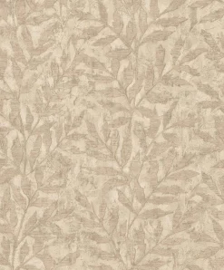 Vliestapete Rasch Blätter Beige Gold Metallic 315028