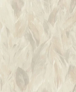 Vliestapete 537338 Rasch Blätter Beige Grau