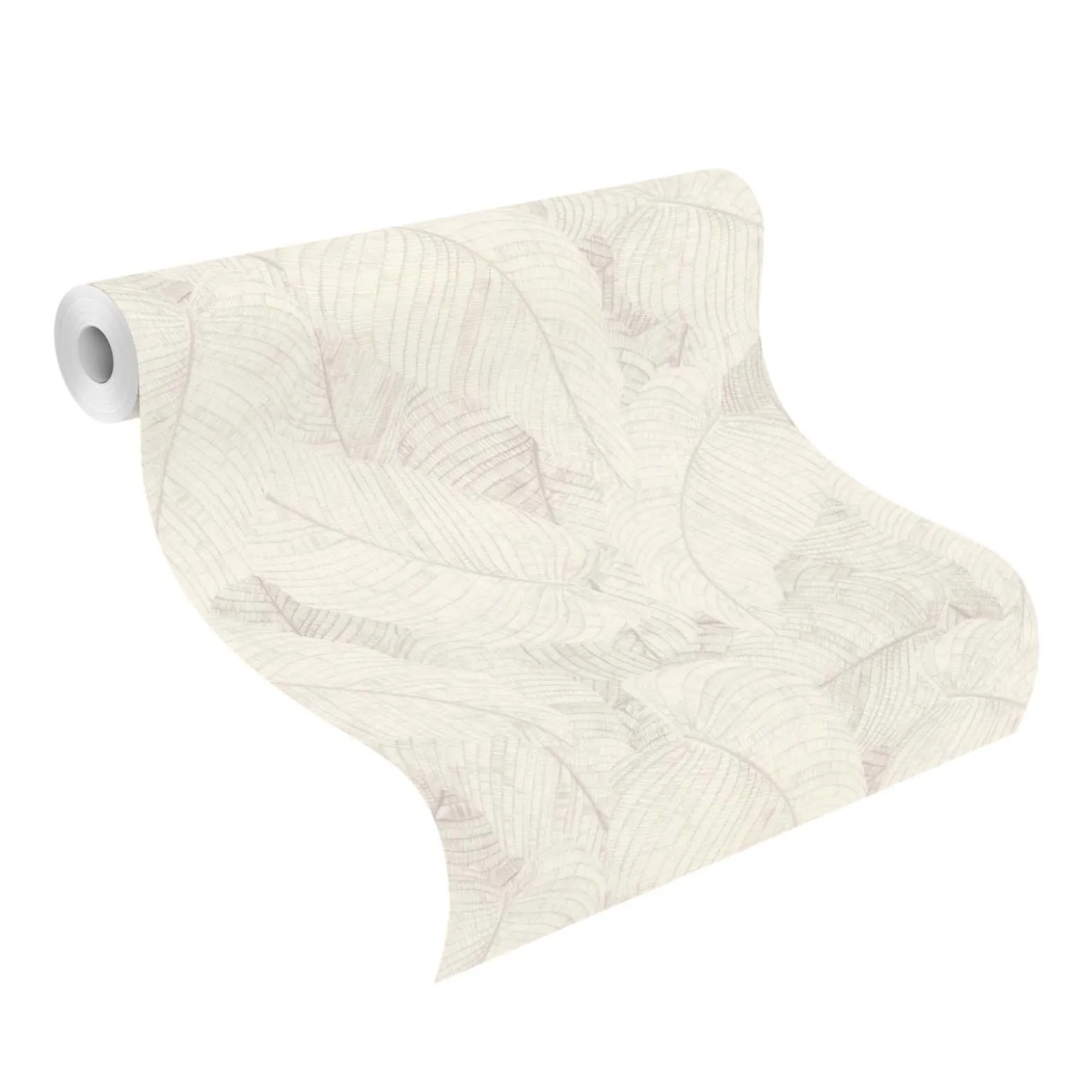 Vliestapete Rasch Blätter Creme Grau Metallic 720525